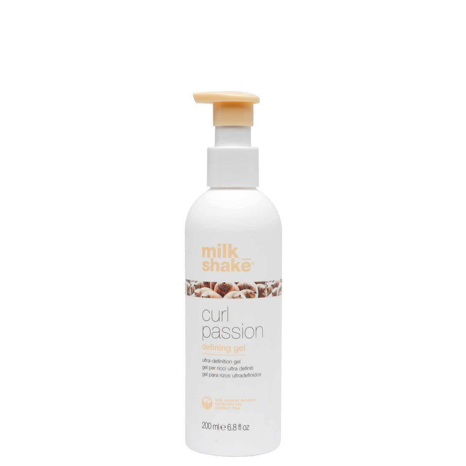 Milk_Shake Curl Passion Defining Gel bottle front, flexible hold for defined curls.