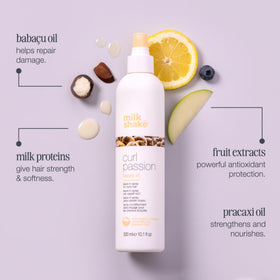milk_shake Curl Passion leave-in application on damp curls for even coverage