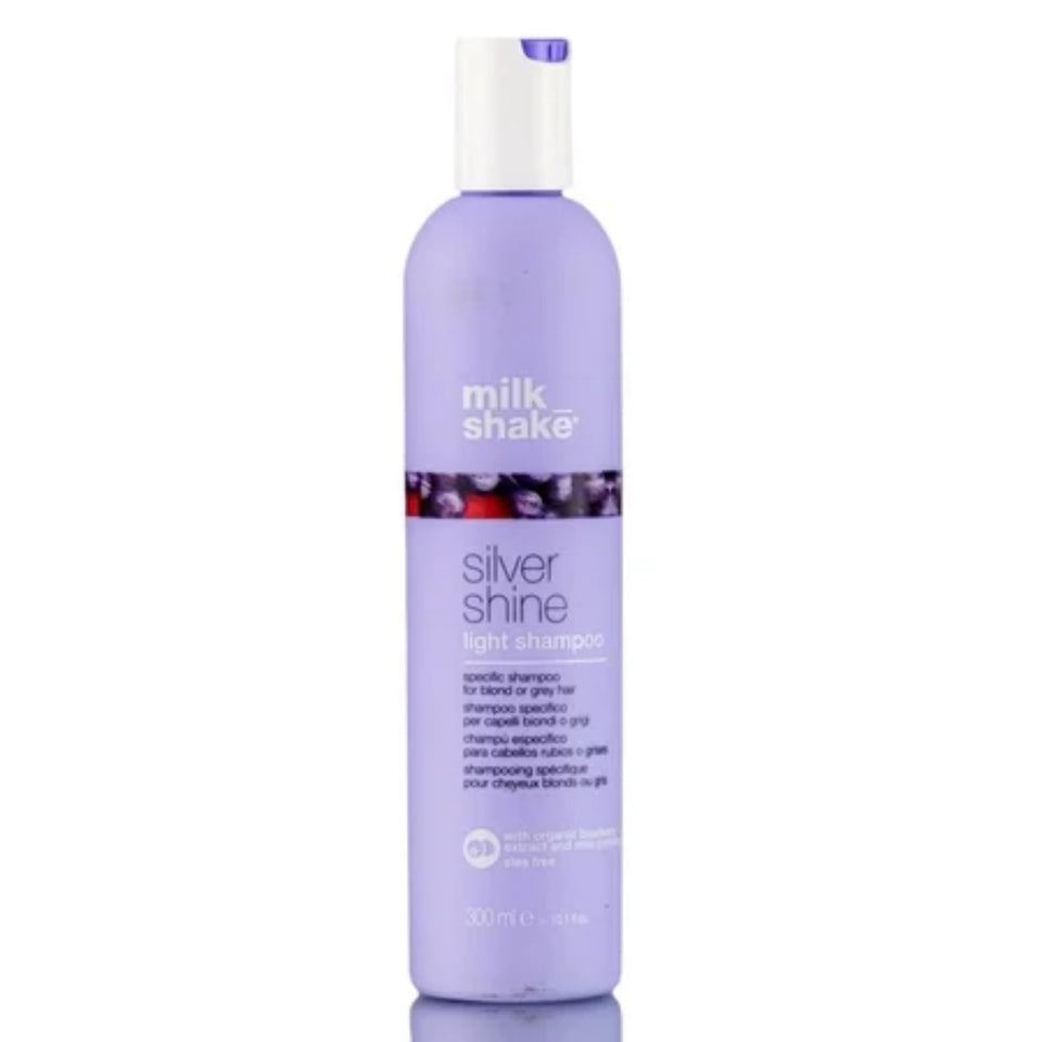Milk Shake Silver Shine bottle front for cool blonde toning and brassy control.
