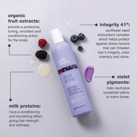 Milk Shake Silver Shine ingredients like blueberries for nourishing tone management.