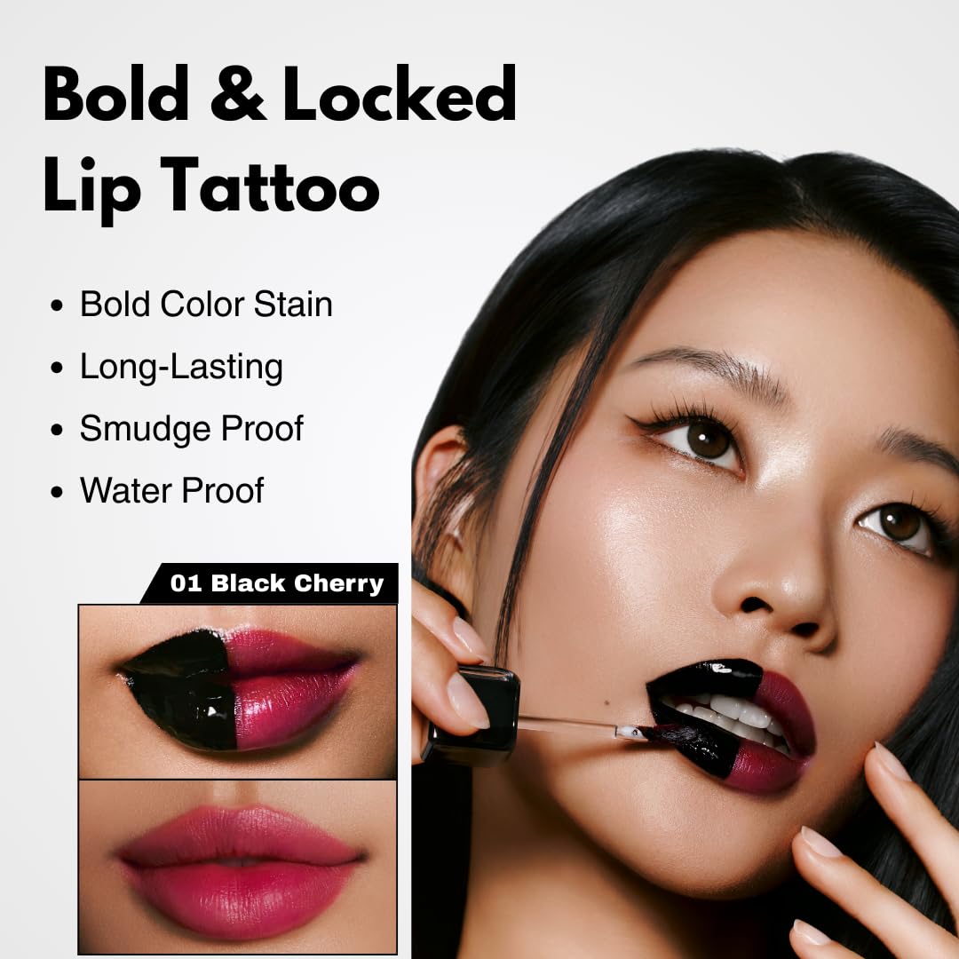 MILKTOUCH lip tattoo full lip application demonstrates quick color payoff and transfer-proof wear