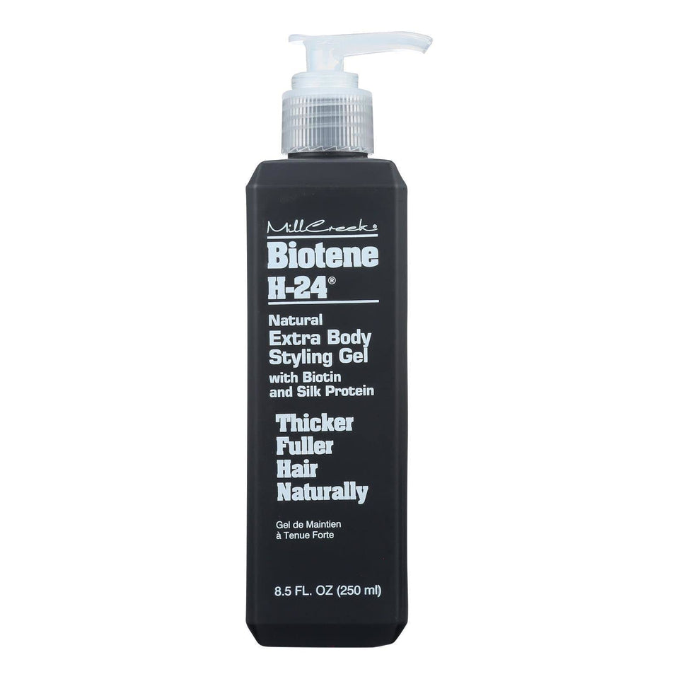 Mill Creek Biotene H-24 styling gel bottle with silk-protein formula for added body
