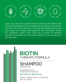 Mill Creek Biotin Shampoo foamy lather demonstration with peppermint scent for invigorating sensation.