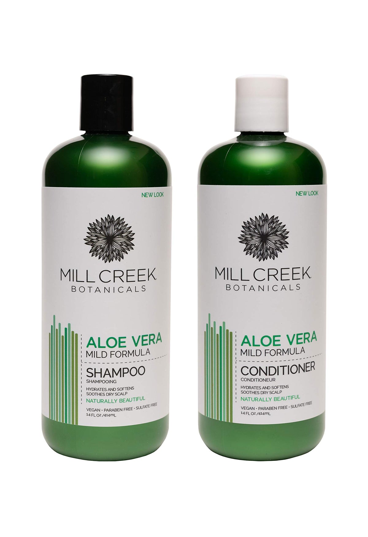 Mill Creek Botanicals Aloe shampoo bottle—gentle cleansing for dry, balanced hair