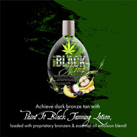 Skin with a rich, deep bronze finish from Paint It Black hemp bronzer.