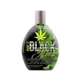 Millennium Tanning Paint It Black hemp bronzer bottle for deep bronze glow.