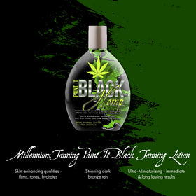 Millennium Tanning Paint It Black hemp bronzer pump for quick, even application.