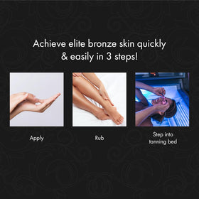 Vitamin-enriched formula nourishes skin during tanning sessions.