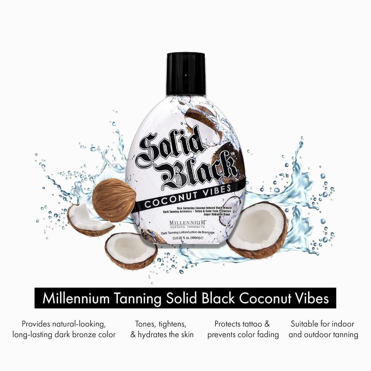 Outdoor tanning session enhanced by coconut fragrance and hydration.