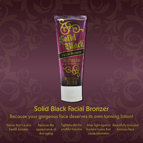 Solid Black Facial Bronzer texture swatch on skin for even, natural looking glow