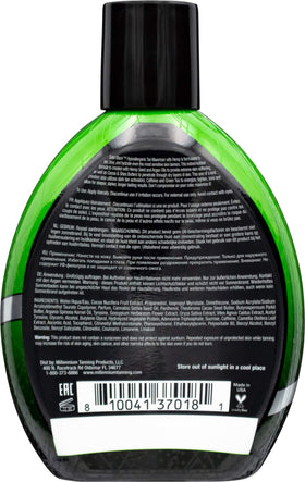 Millennium Tanning Solid Black hemp oil detail enhances hydration.