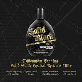 Tattoo protection label on Solid Black 200X highlights Color Fade Defense for ink persistence.