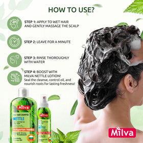 Milva Nettle Shampoo natural-ingredients emphasizes nettle-rich herbal blend.