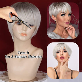 MIMAN wig with adjustable bands and pins for secure fit.