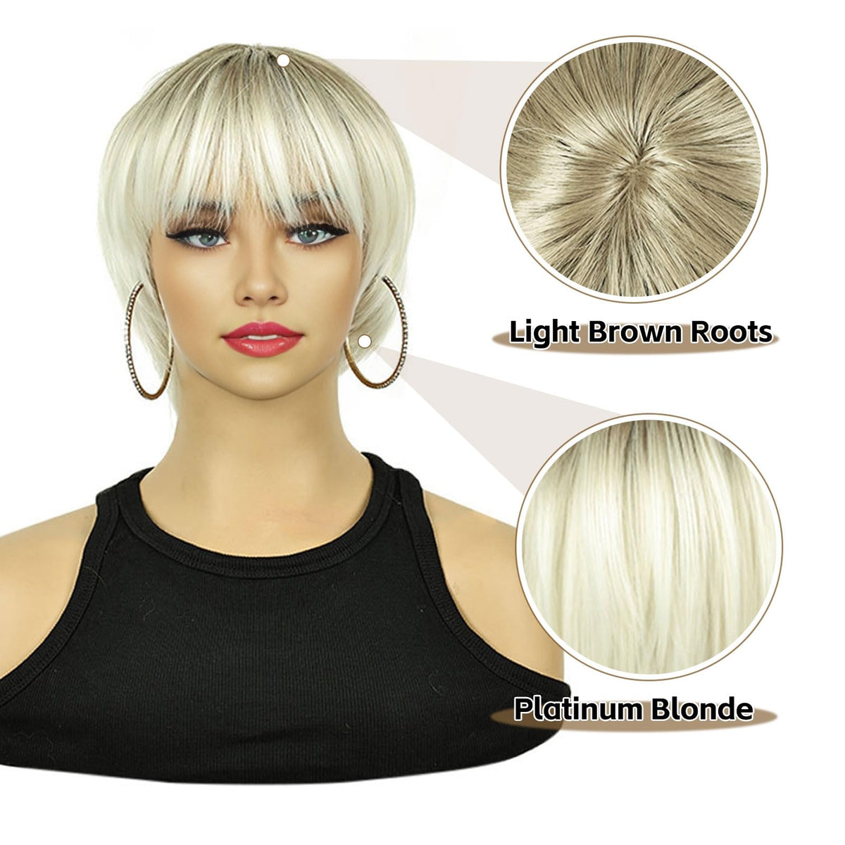 MIMAN platinum blonde synthetic wig crafted for durable everyday wear.