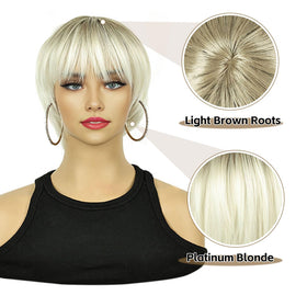MIMAN platinum blonde synthetic wig crafted for durable everyday wear.