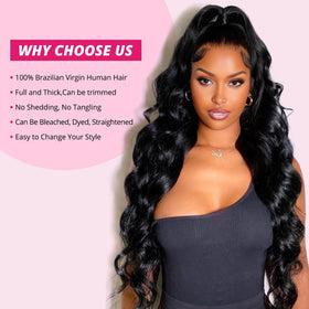 Miminis 24-inch body wave bundle blends smoothly with real hair.