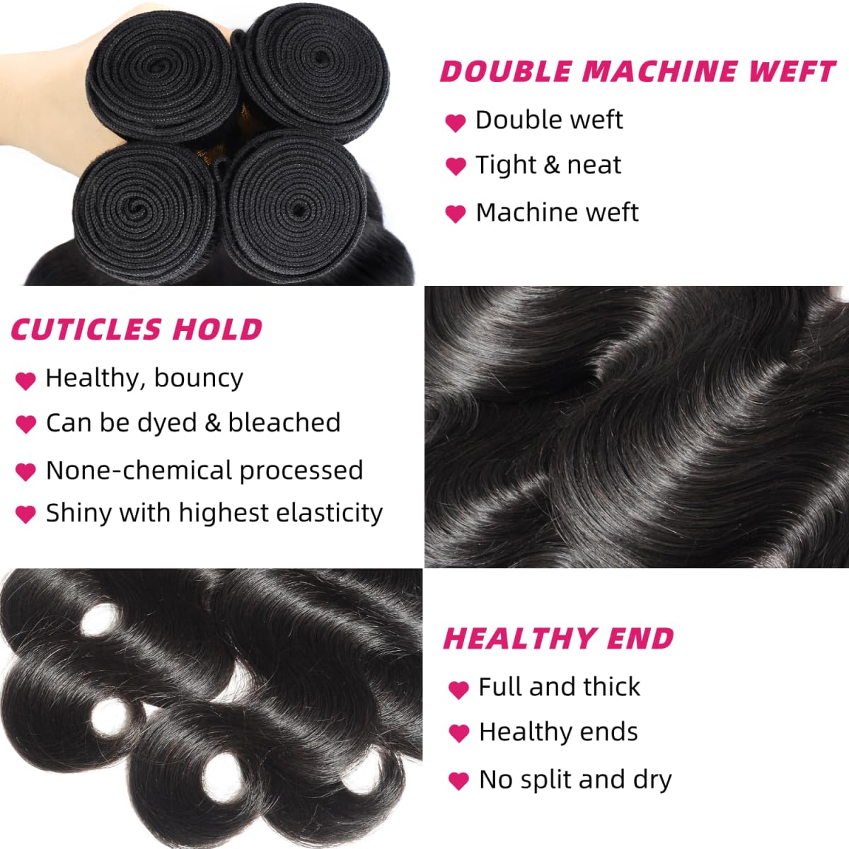 Miminis 26-inch body wave bundle adds length and silky texture.