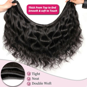 Miminis 28-inch body wave bundle delivers long, flowing waves.