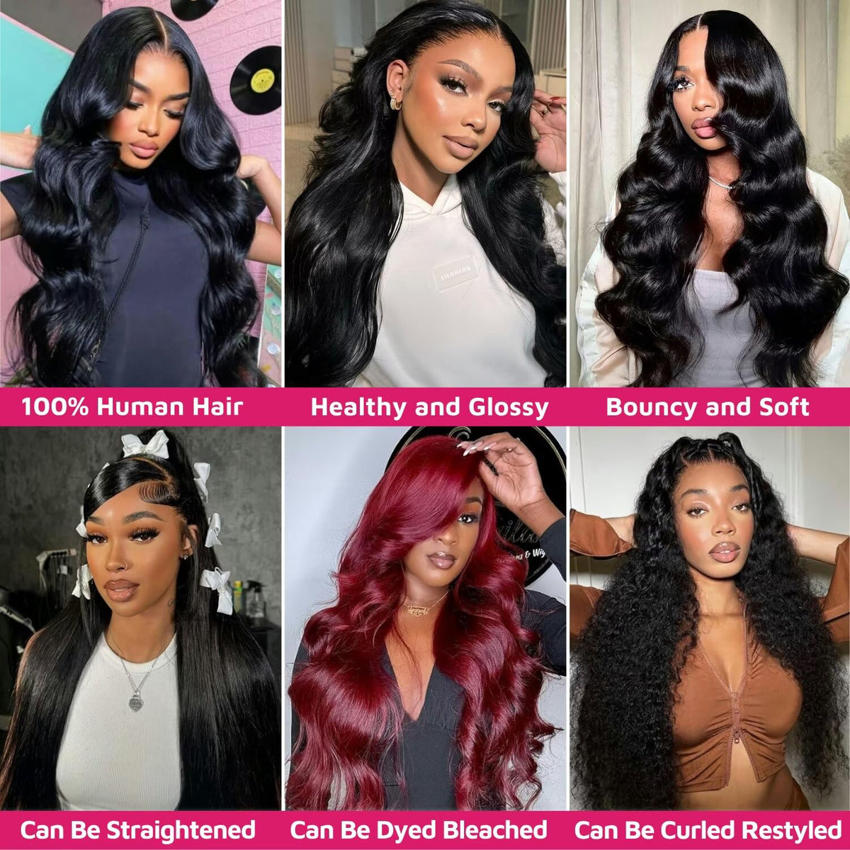 Miminis natural black extensions ready to blend with hair.