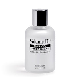 Mimmua Volume Up Time Block Essence bottle product packaging for volumizing skin