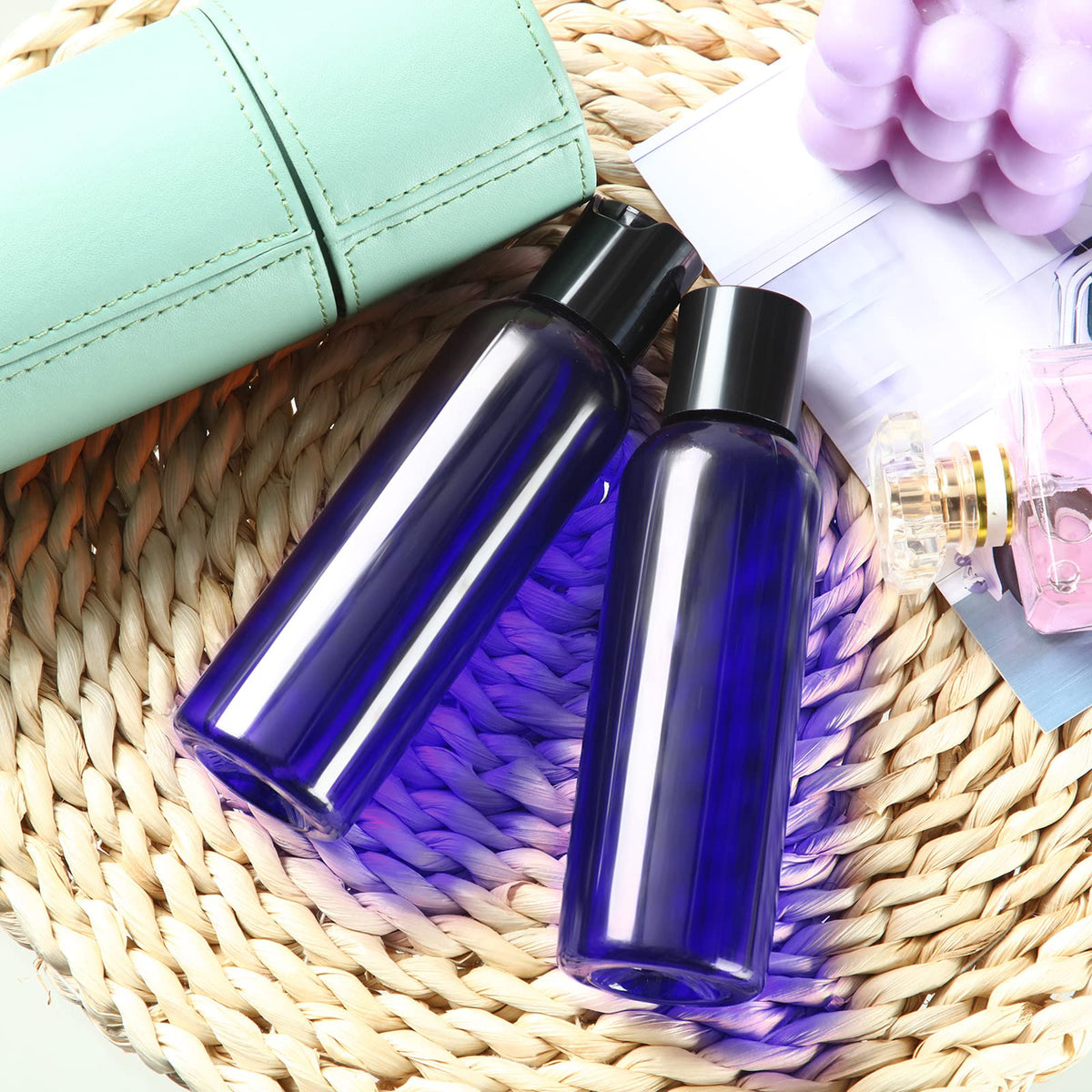 Mimorou 4 oz bottles suitable for shampoo, lotion, and body products on travel.