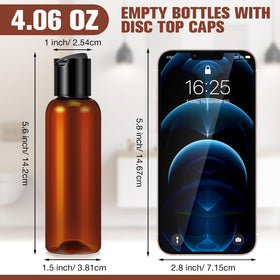 Mimorou 50-piece amber bottle kit for secure travel storage.