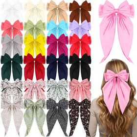 Mimorou floral satin hair bow 25pcs keeps hairstyles secure for events.