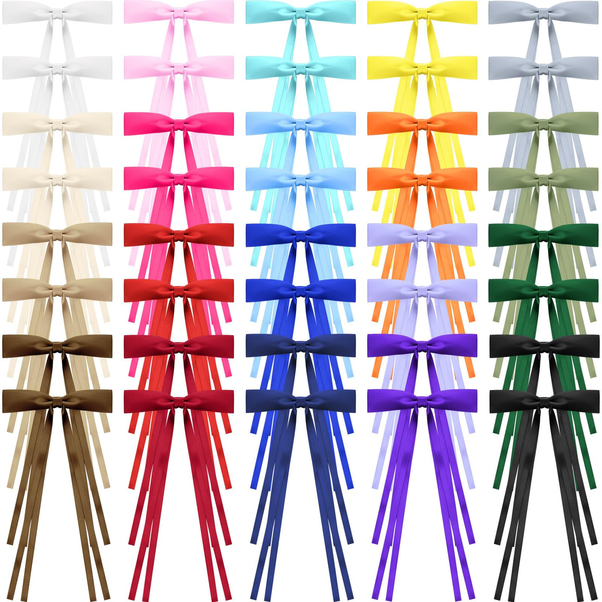 Mimorou multicolor ribbon bow hair clip, versatile for outfits.