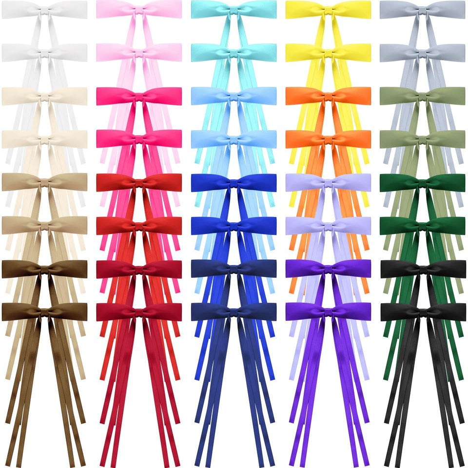 Mimorou multicolor ribbon bow hair clip, versatile for outfits.
