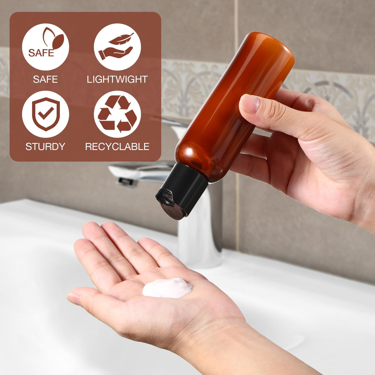 Mimorou PET plastic reusable bottle 4oz is lightweight and durable.
