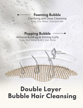 Mimosu rice water shampoo bar foaming bubbles for thorough scalp cleansing