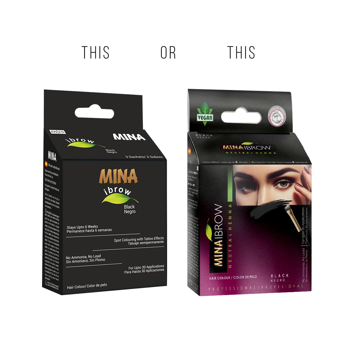 MinaiBrow hair color powder close-up shows Cassia-based base for tinting.