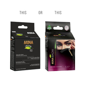 MinaiBrow hair color powder close-up shows Cassia-based base for tinting.