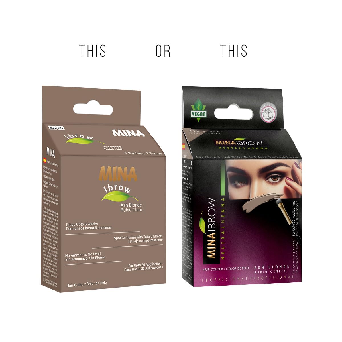 MinaiBrow Henna Color with brush included for precise application.