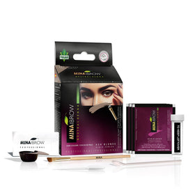 MinaiBrow IBrow Henna Kit Ash Blond with brush for natural, lasting color.