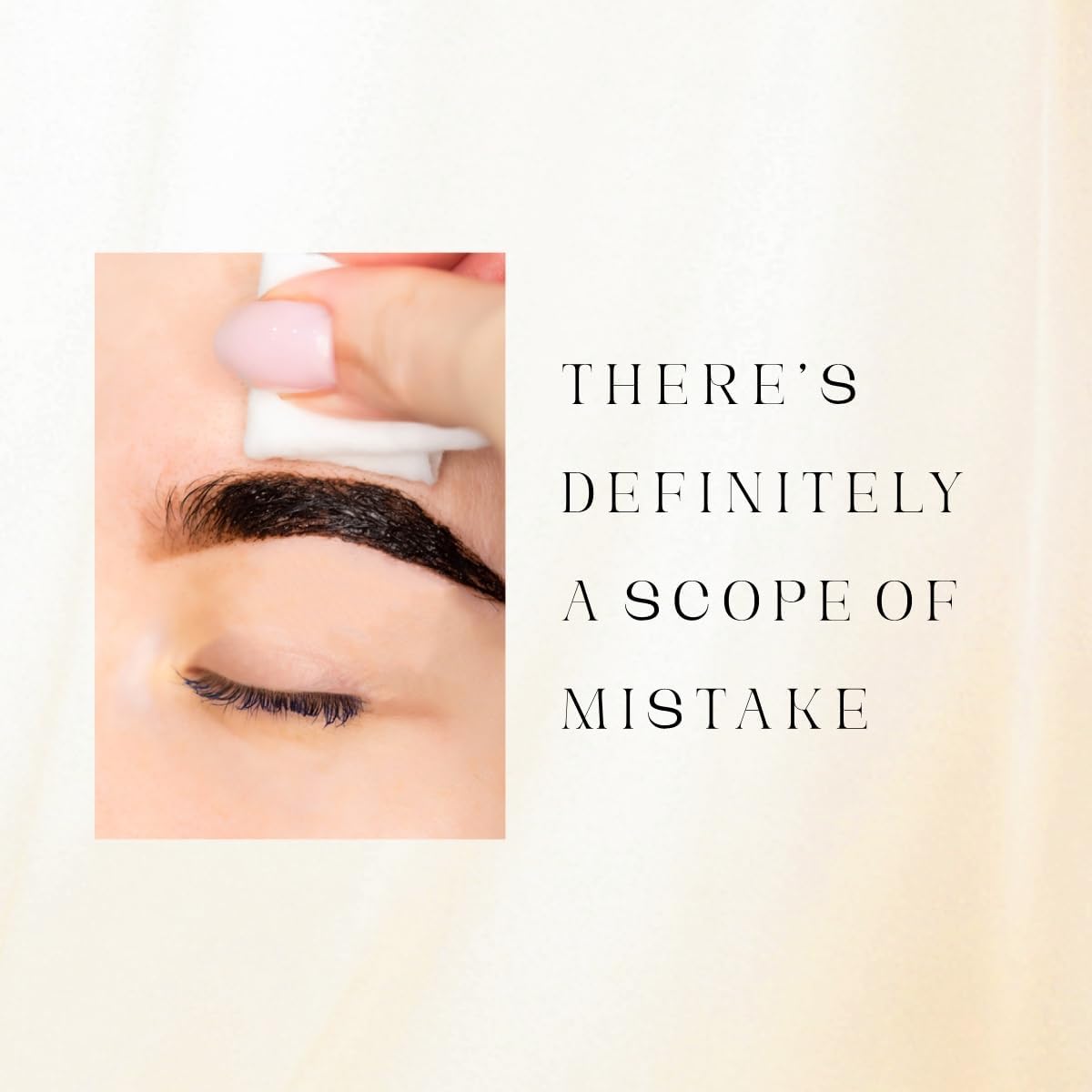 MinaiBrow Mina Stain Remover near the eyebrow area lifting tint from skin.