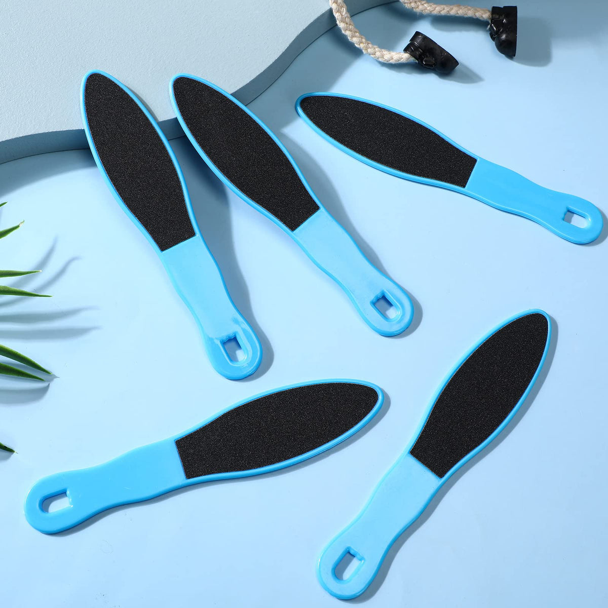 Minatee double-sided foot file for home spa routines blue