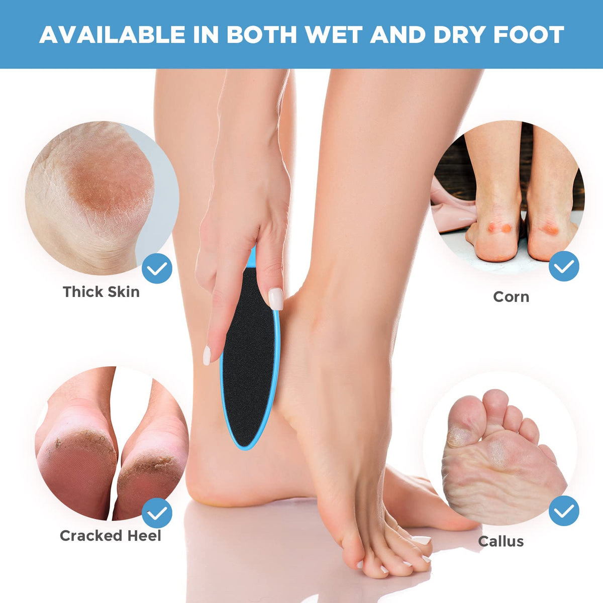 Minatee foot file washable plastic handle for long lasting use