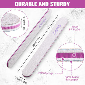 Minatee 100/180 grit double-sided emery boards for natural and artificial nails.