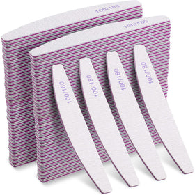 Minatee curved nail files bundle with 150 pieces for easy at-home shaping.
