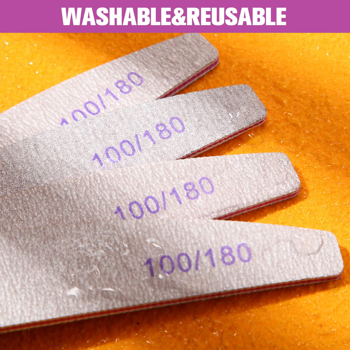 Minatee nail files suitable for acrylic, gel, natural nails and toenails.