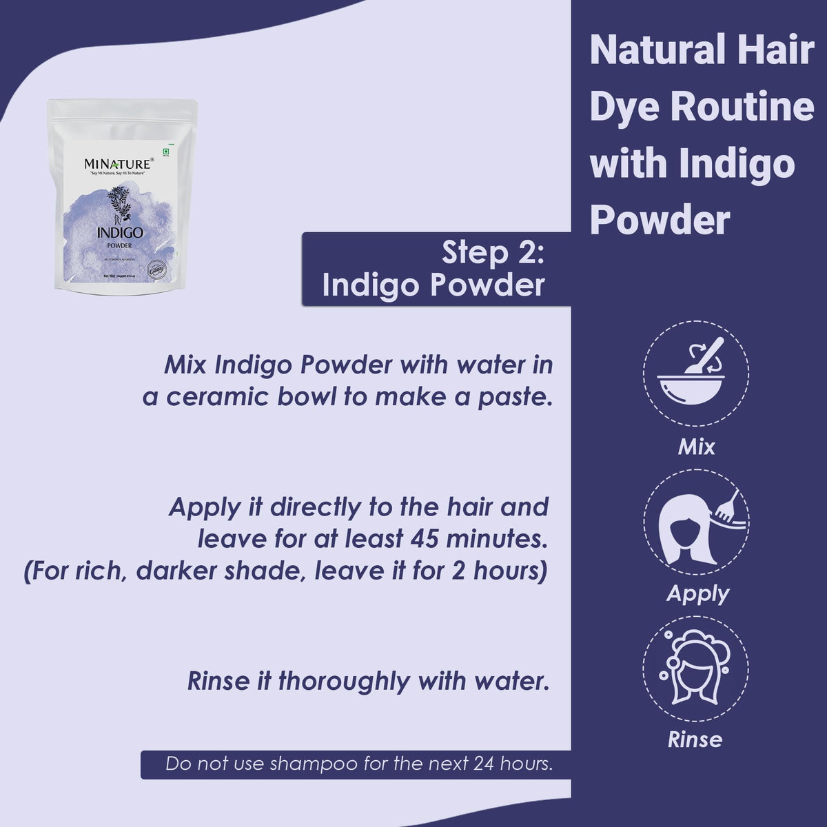 Mi Nature Indigo Leaf Powder for natural dark hair transformation