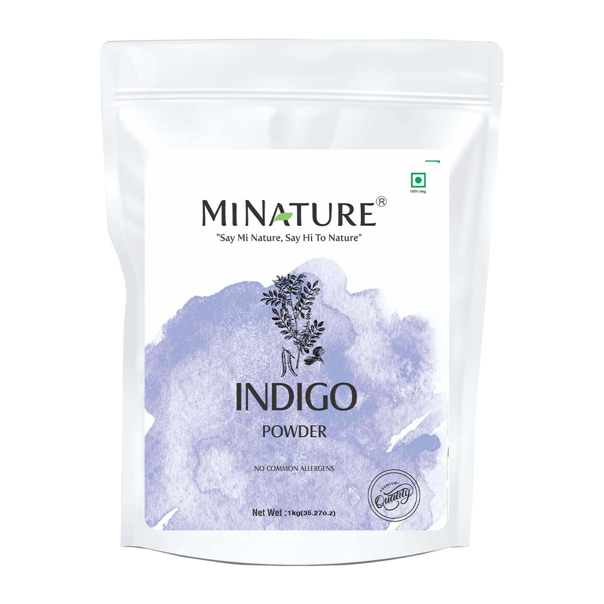 Mi Nature Indigo Leaf Powder jar—pure powder for rich, natural hair color