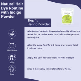 Mi Nature Indigo originates from Rajasthan label for authentic herbal dye