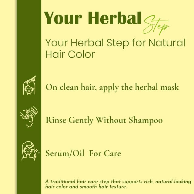 Mi Nature Henna paste applied evenly to hair roots and lengths.