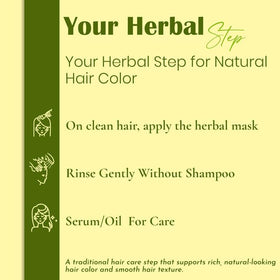 Mi Nature Henna paste applied evenly to hair roots and lengths.