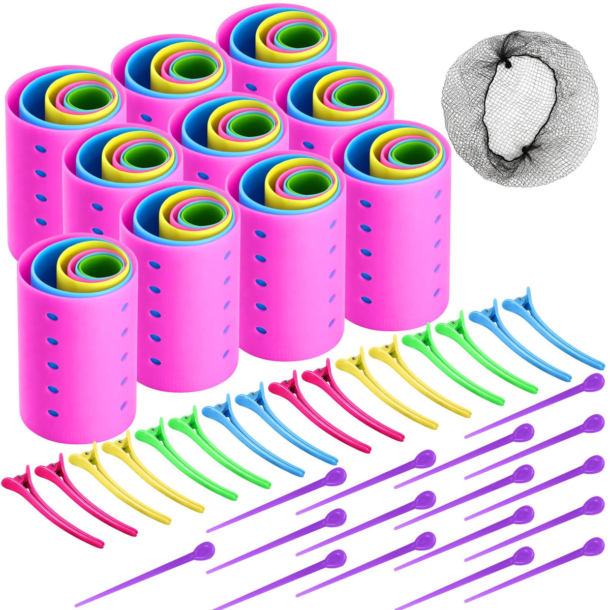 Mindow hair rollers set with 60 rollers for versatile heatless styling and curls