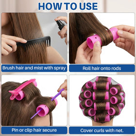 Mindow perforated rollers promote airflow for comfortable heatless styling