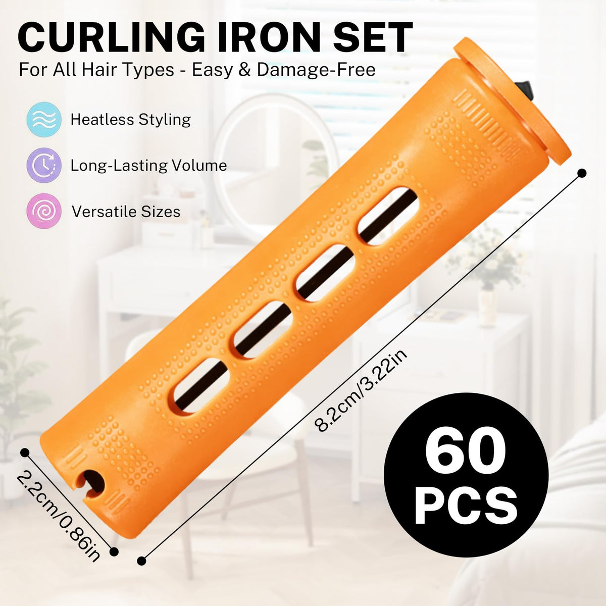 Mindow perm rods with built-in cover and rubber band ensure secure grip